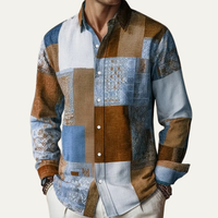 Finn | Colour Block Patchwork Button Up Shirt