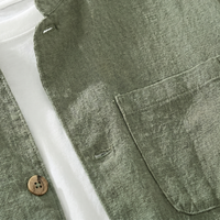 Ingram linen shirt jacket detail view 8