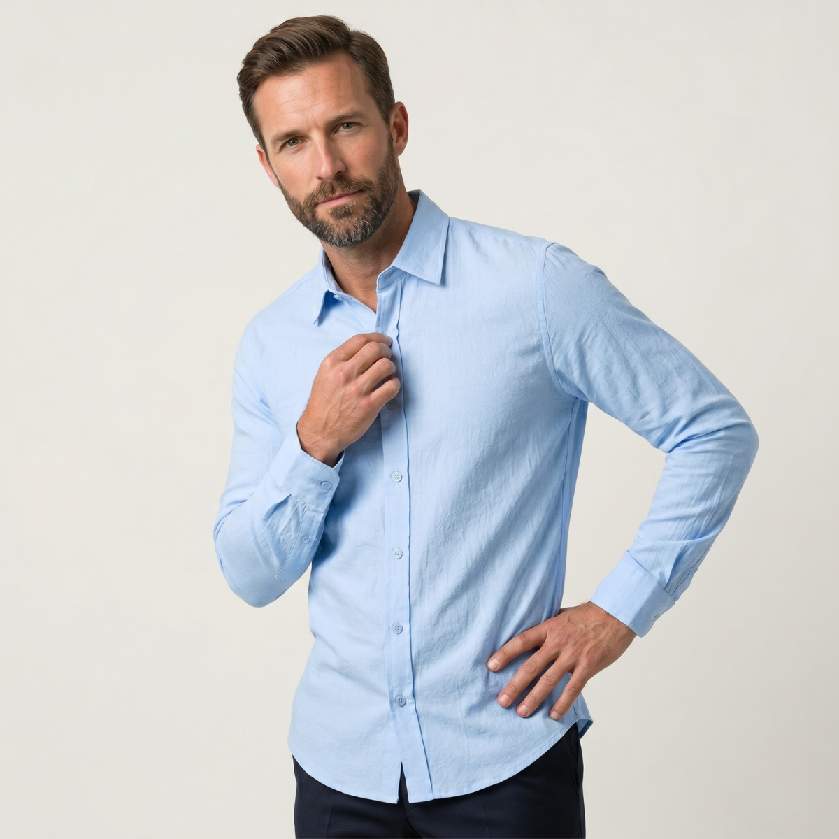 Milo | Cotton Linen Look Summer Business Shirt