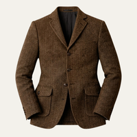 Lucian | Single Breasted Fishbone Tweed Blazer