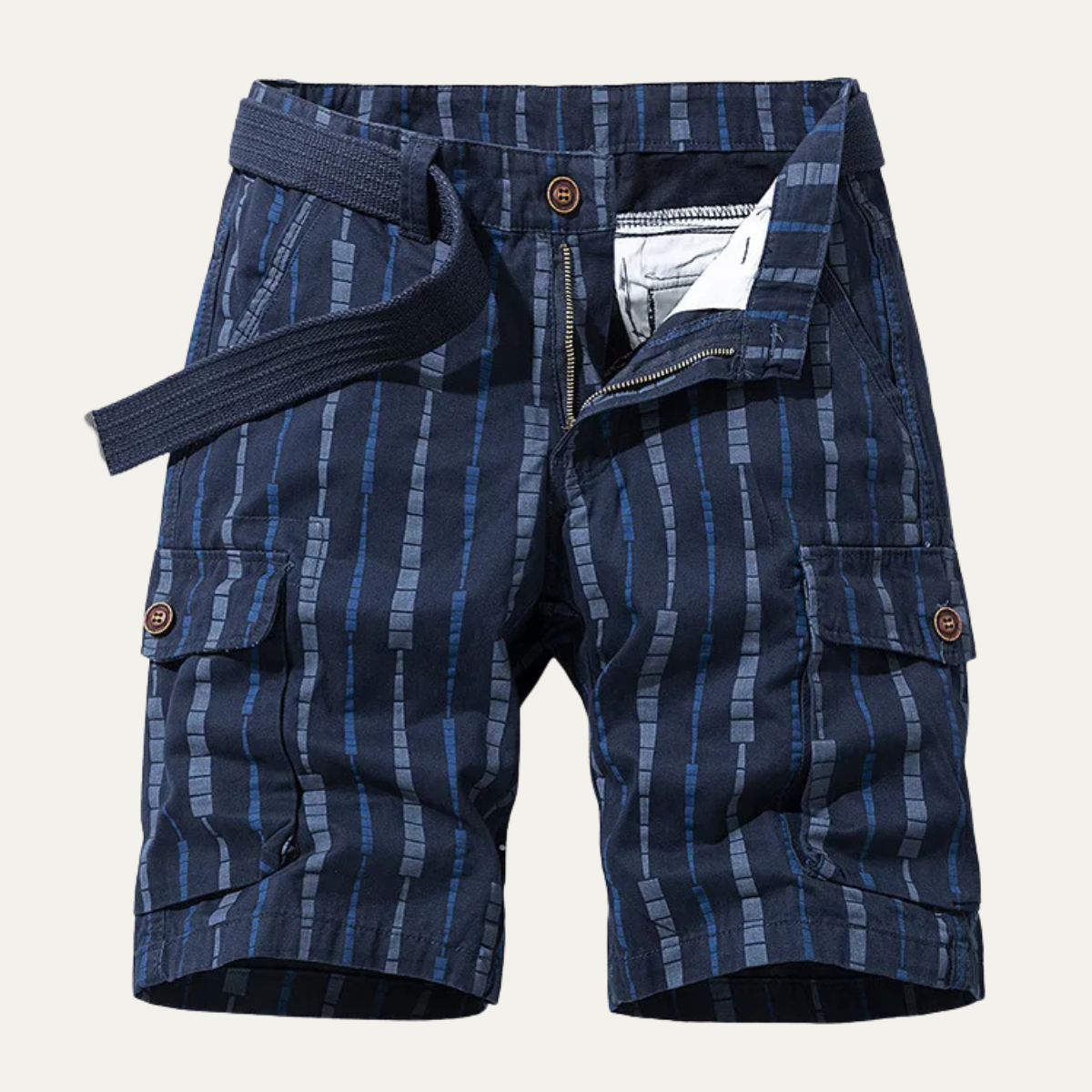 Gideon | Relaxed Vertical Stripe Cargo Shorts for Men