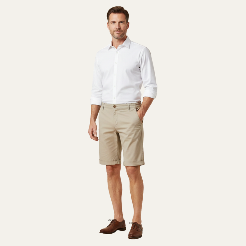 Fraser | Men's Summer Chino Shorts, Cotton Stretch Casual Beach Shorts