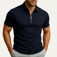 Corbin zip polo Marine Blue