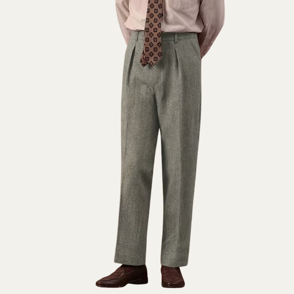 Herbert houndstooth pleated trousers