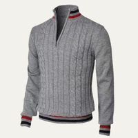 Fletcher | Half Zip Knit Jumper with Stripe Trim