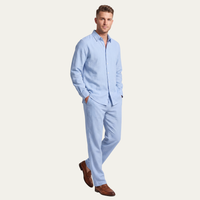 Alaric men's linen set in Light Blue