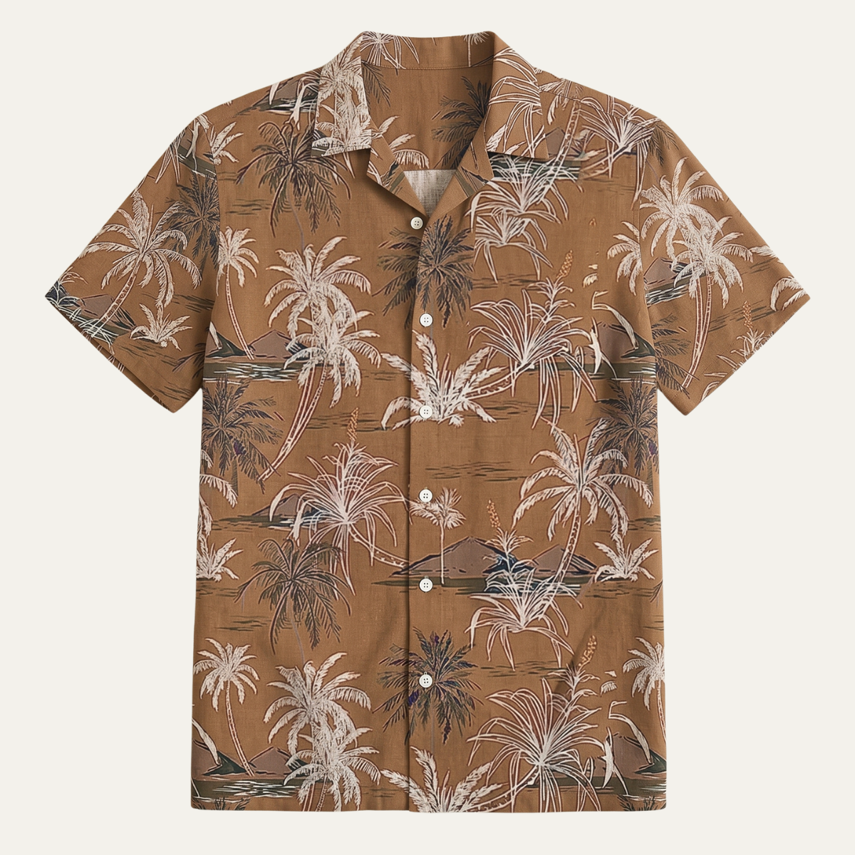 Ignatius | Palm Tree Print Short Sleeve Summer Shirt for Men