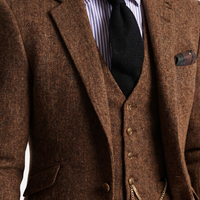 Carrick three piece tweed suit styling detail