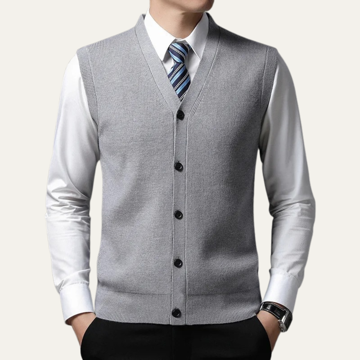 Crowther jumper vest in Grey