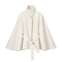 Esme | Black Jacket Belted High Neck Oversized Cape
