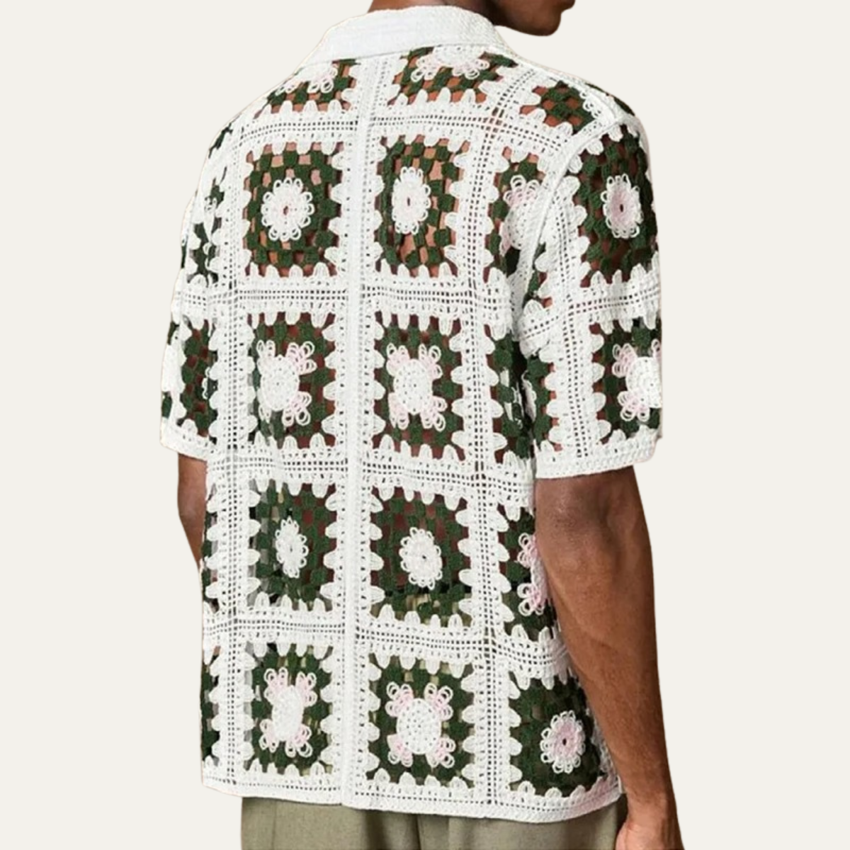 Emery | Lightweight Crochet Knit Polo Shirt for Men