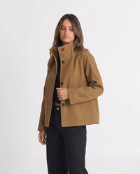 Abigail Relaxed Cropped Cotton Jacket - side pose