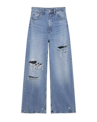 Abigail | High Waist Wide Leg Distressed Jeans