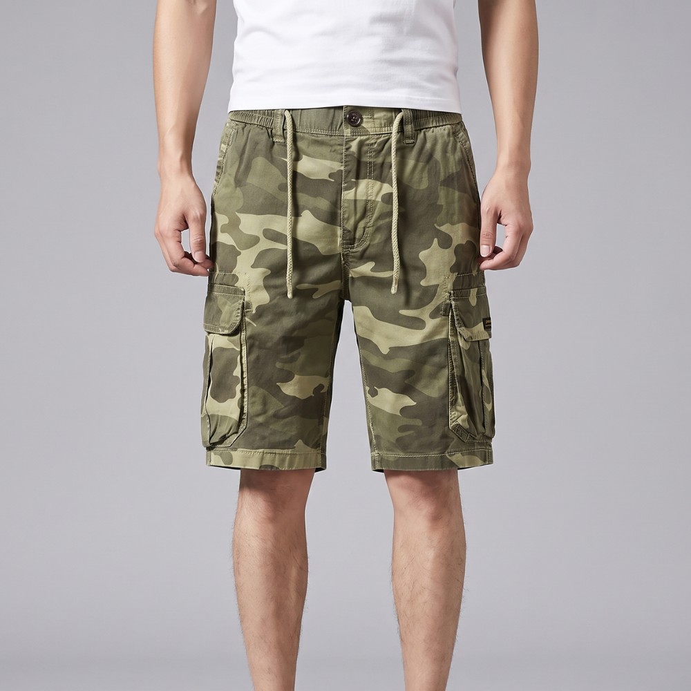 Gilbert | Relaxed Fit Multi Pocket Camo Cargo Shorts for Men