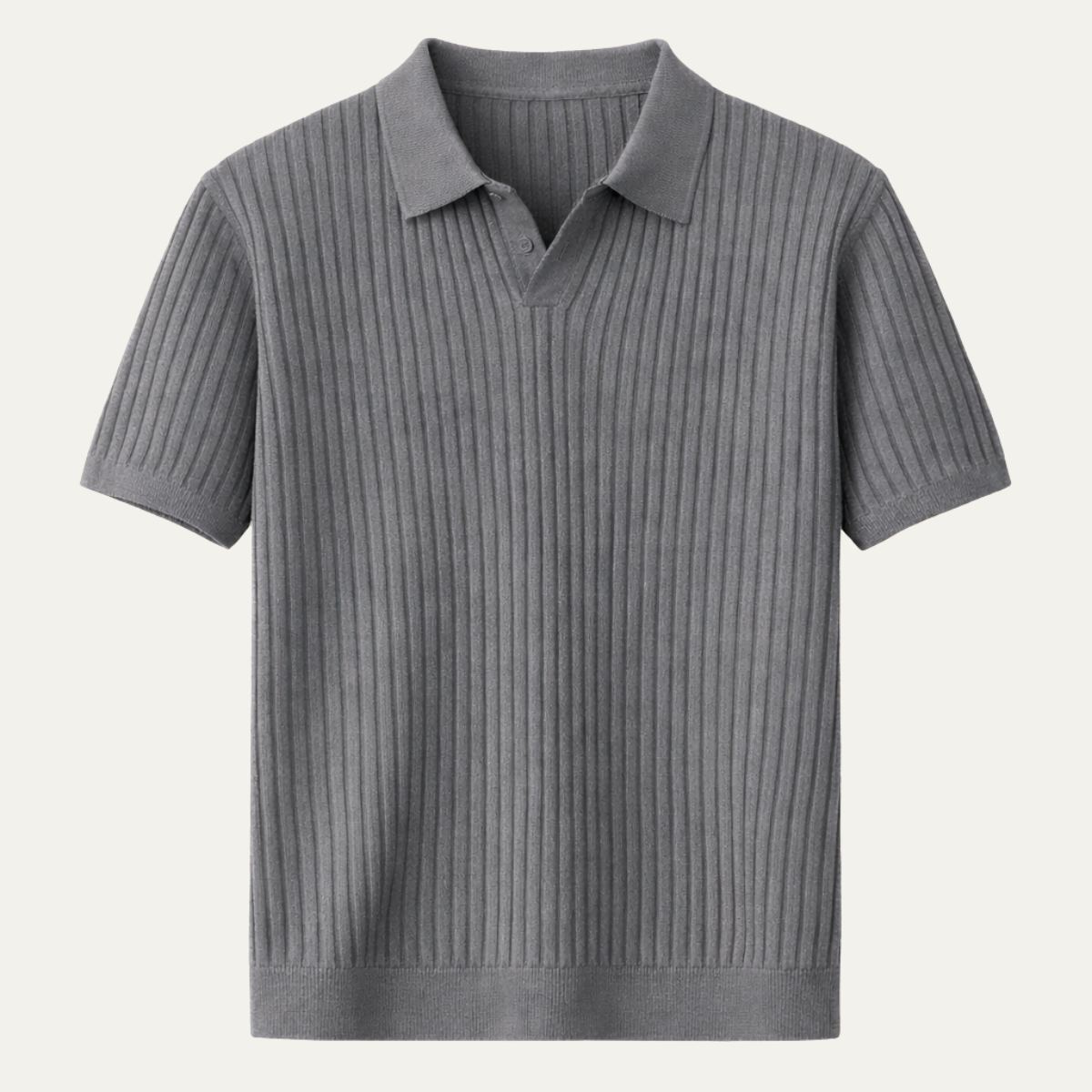 Kasper ribbed knit polo shirt