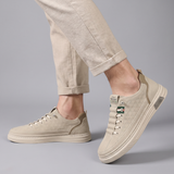 Archer | Men's Lightweight Leather Look Lace Up Trainers