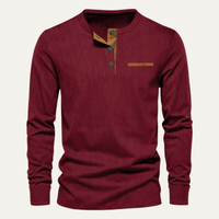 Maurice | Ribbed Long Sleeve Henley Jumper for Men