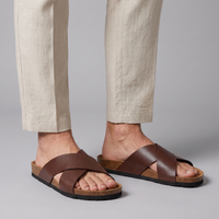 Cade | Men's Classic Slide Leather Sandals