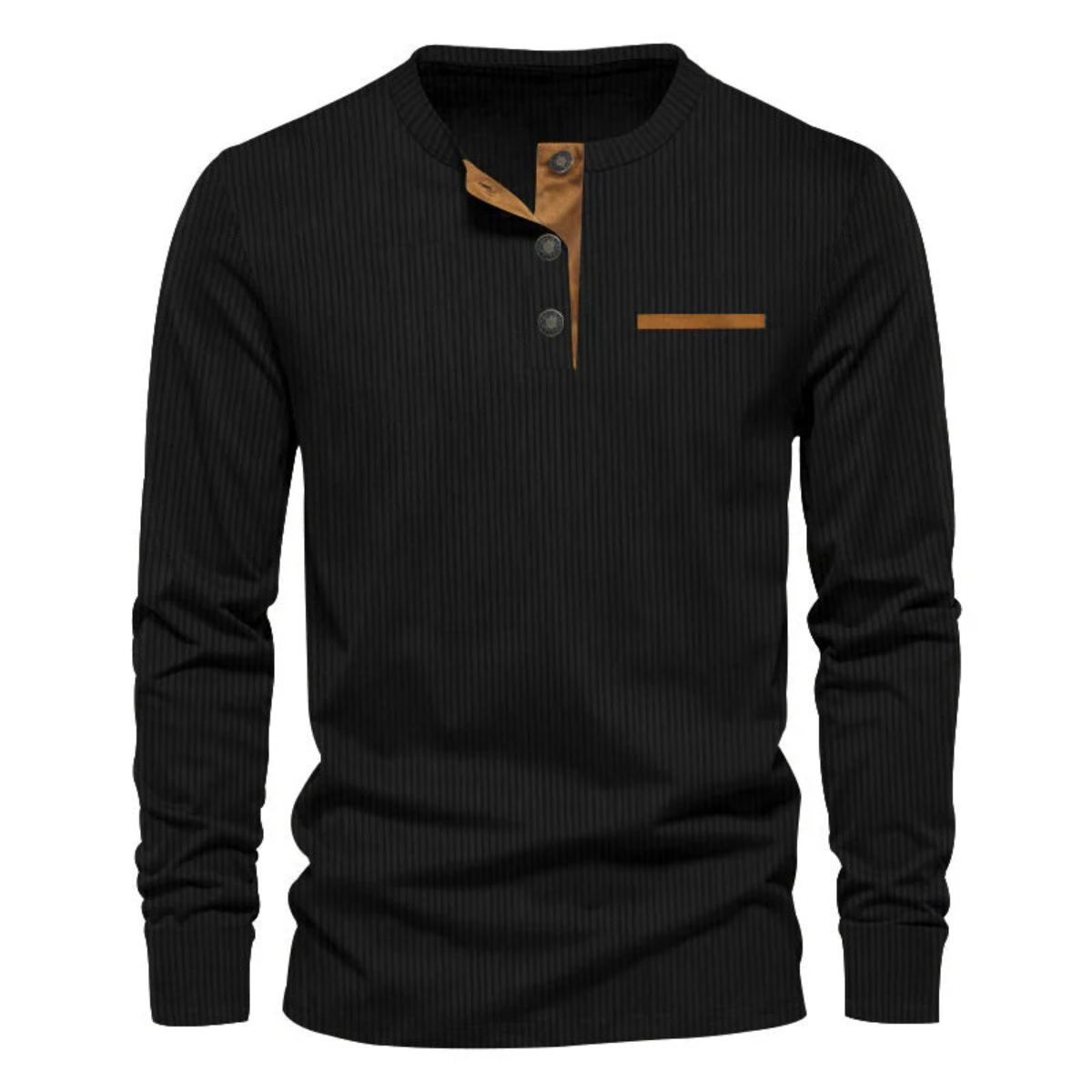 Maurice | Ribbed Long Sleeve Henley Jumper for Men