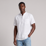 Jordan | Solid Colour Button-Up Shirt with Chest Pocket