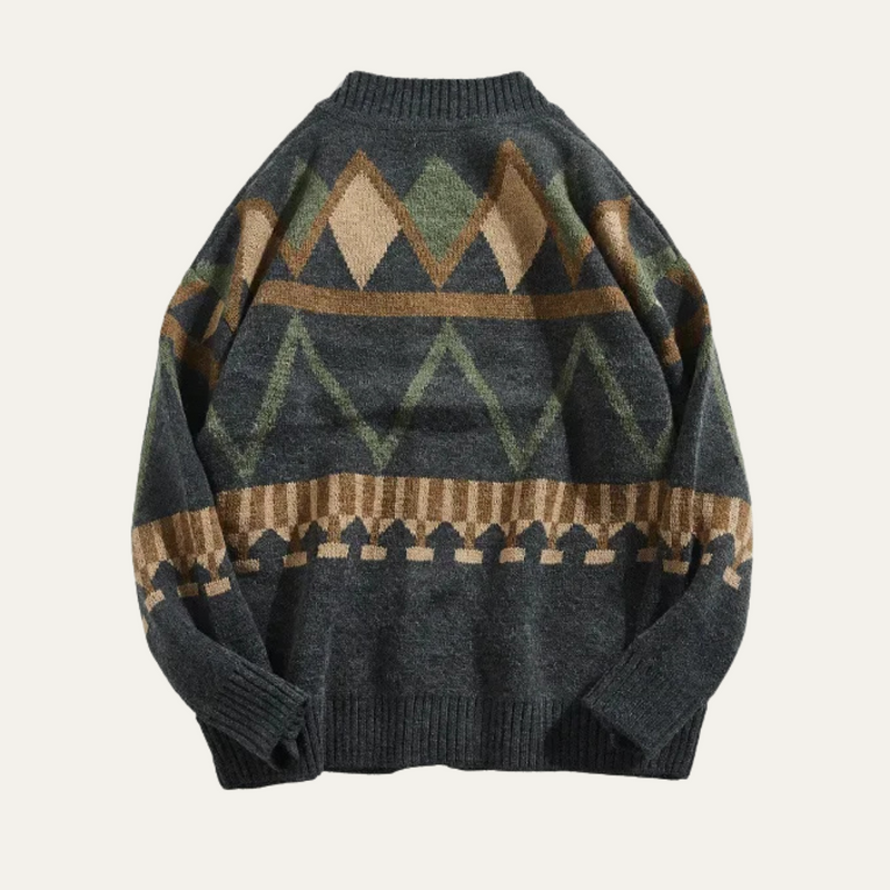 Esmond cardigan argyle pattern detail