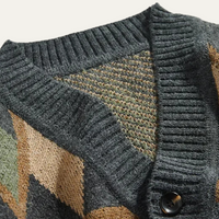 Esmond cardigan ribbed cuff and hem detail