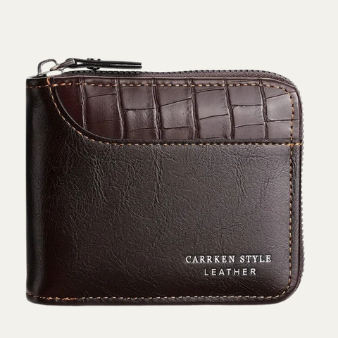Edmund | Genuine Leather RFID Zip Wallet with Coin Pocket for Men
