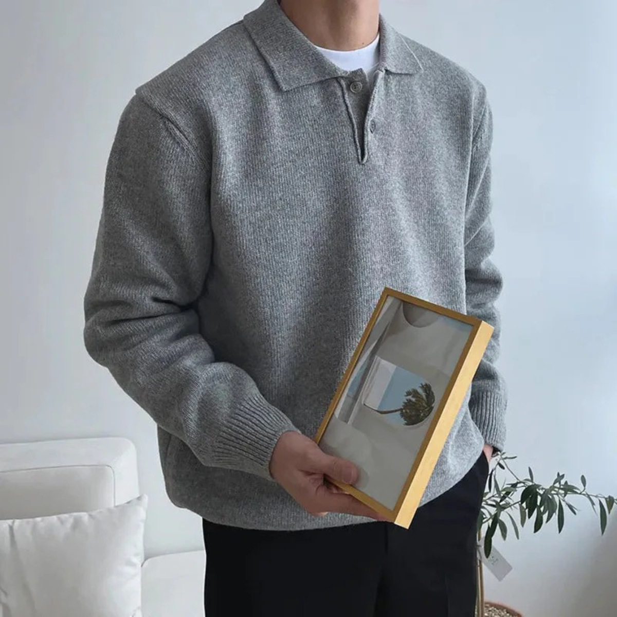 Eric | Men's Tailored Casual Polo Jumper