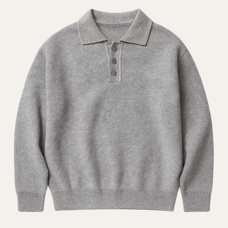 Eric tailored polo jumper Grey
