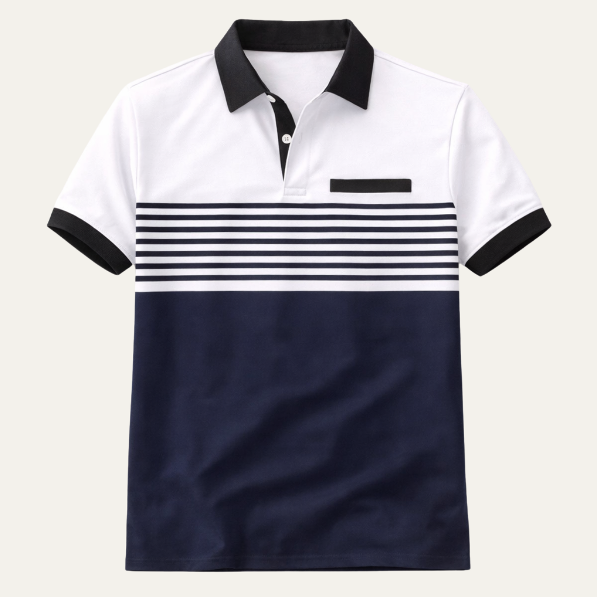 Basil polo shirt detail view