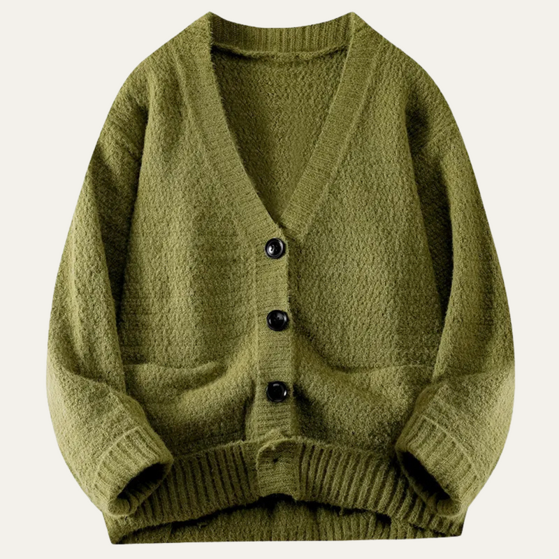 Everett | Men's V-Neck Button-Up Knit Cardigan