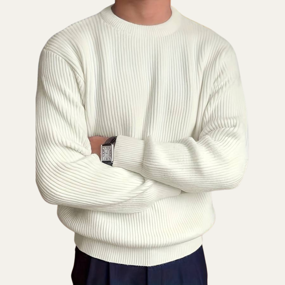 Fabian | Men's Ribbed Crew Neck Knit Jumper