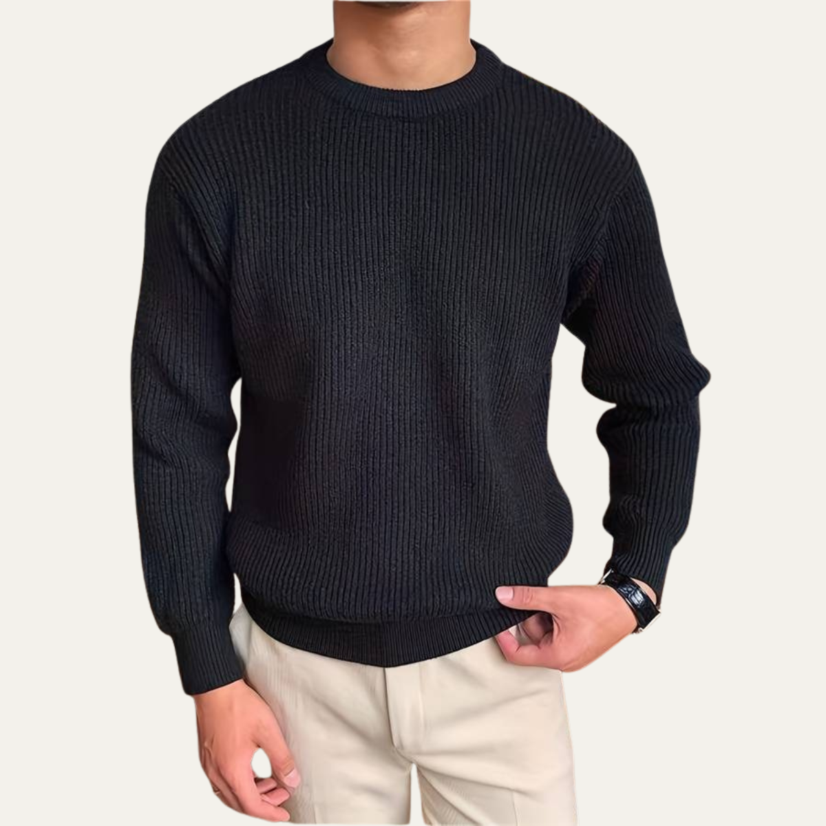 Fabian | Men's Ribbed Crew Neck Knit Jumper