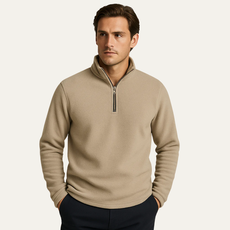 Mitchell | Half Zip Fleece Lined Knit Jumper