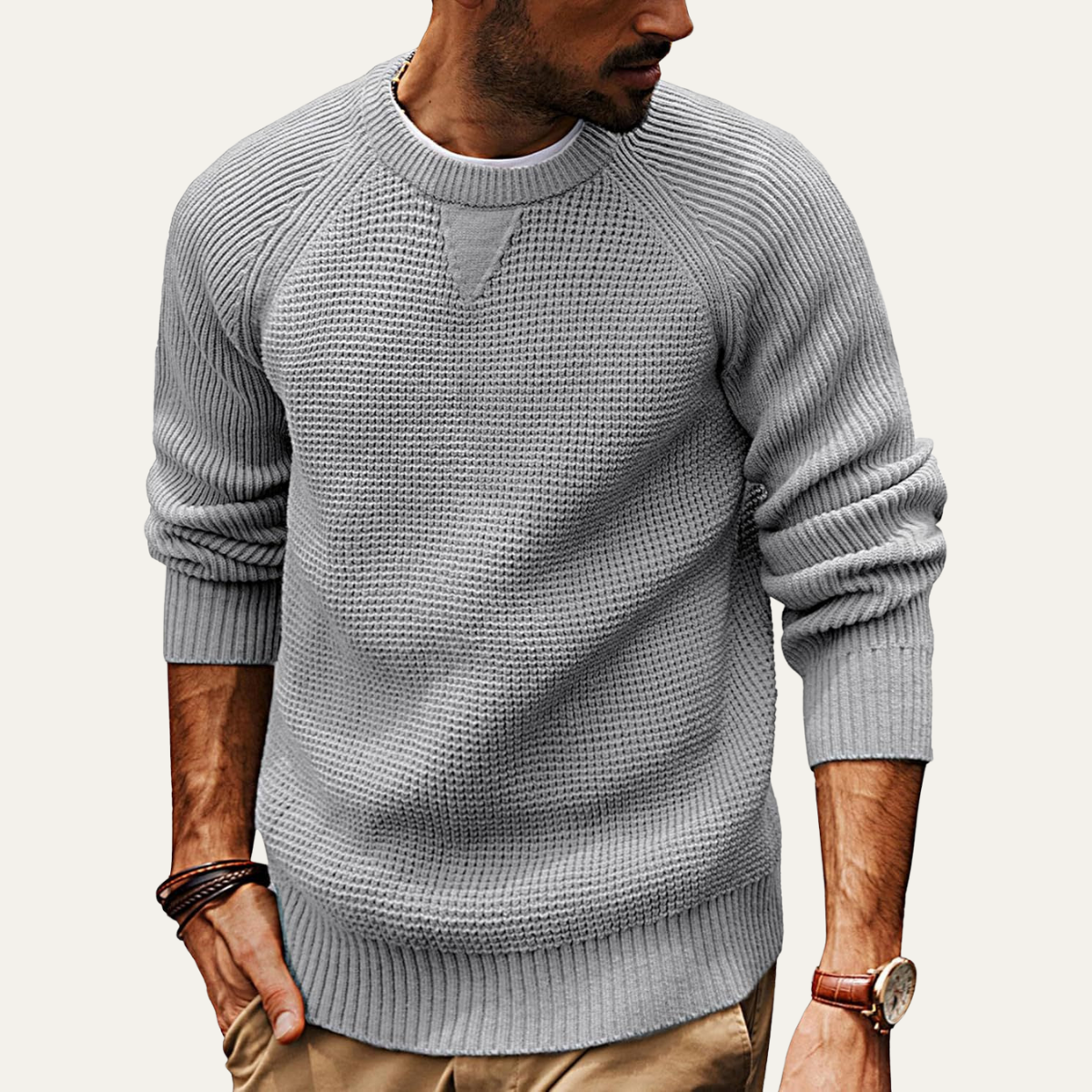 Matthias | Knitted Crew Neck Jumper for Men