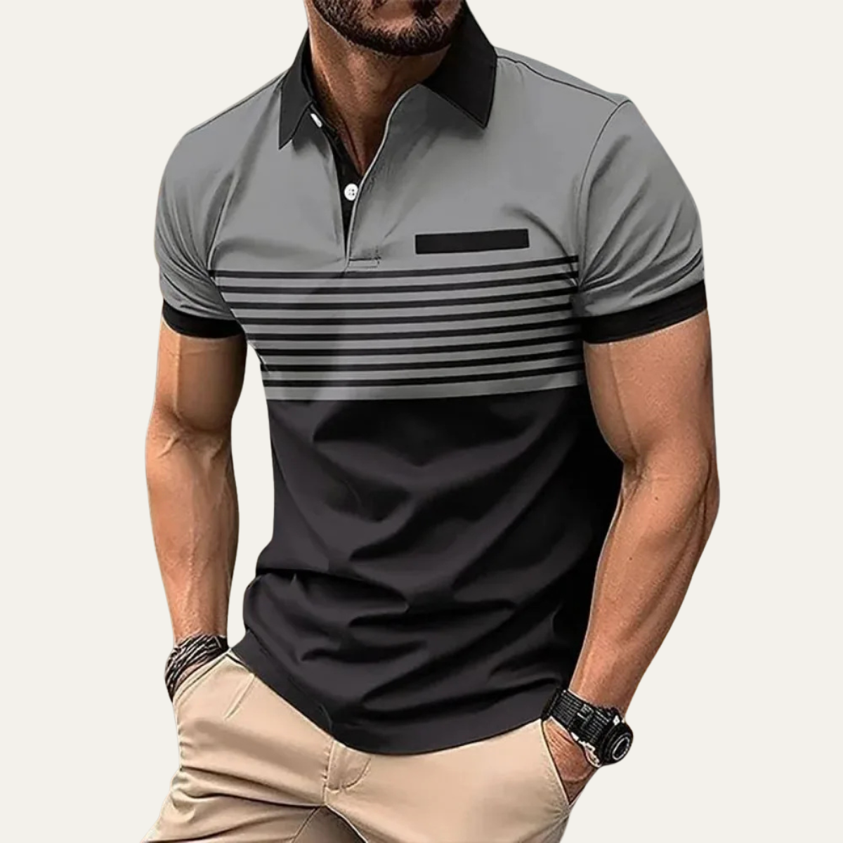 Basil polo shirt in Dark Grey