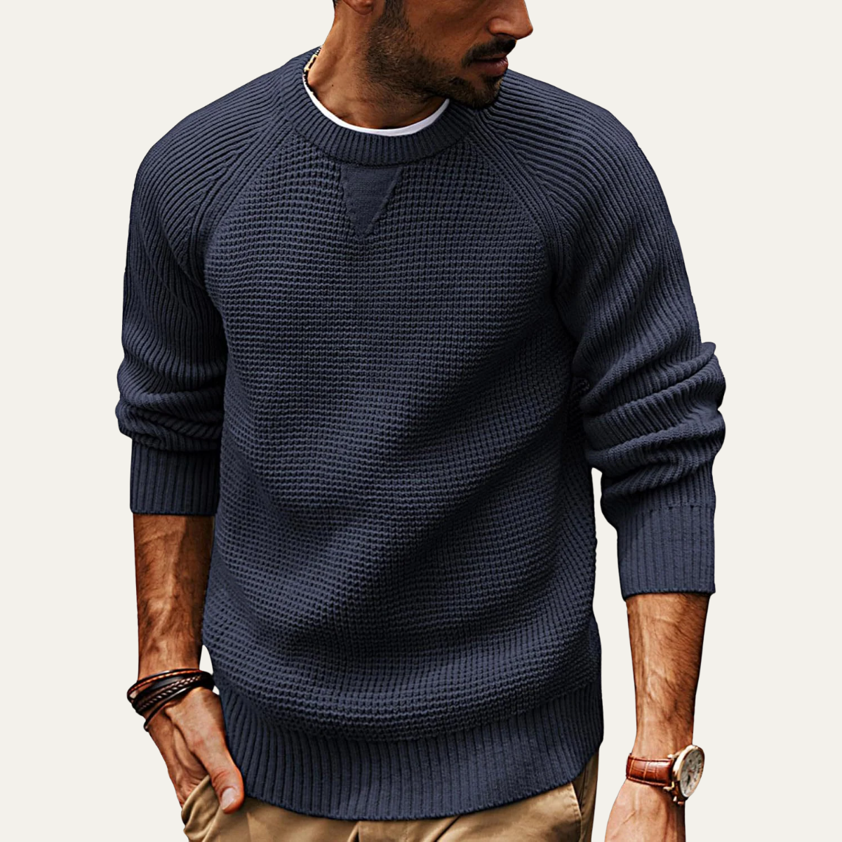 Matthias | Knitted Crew Neck Jumper for Men