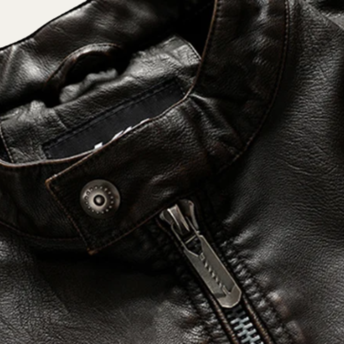 Merrick biker jacket detail