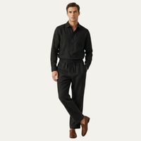 Alaric men's linen set in Black