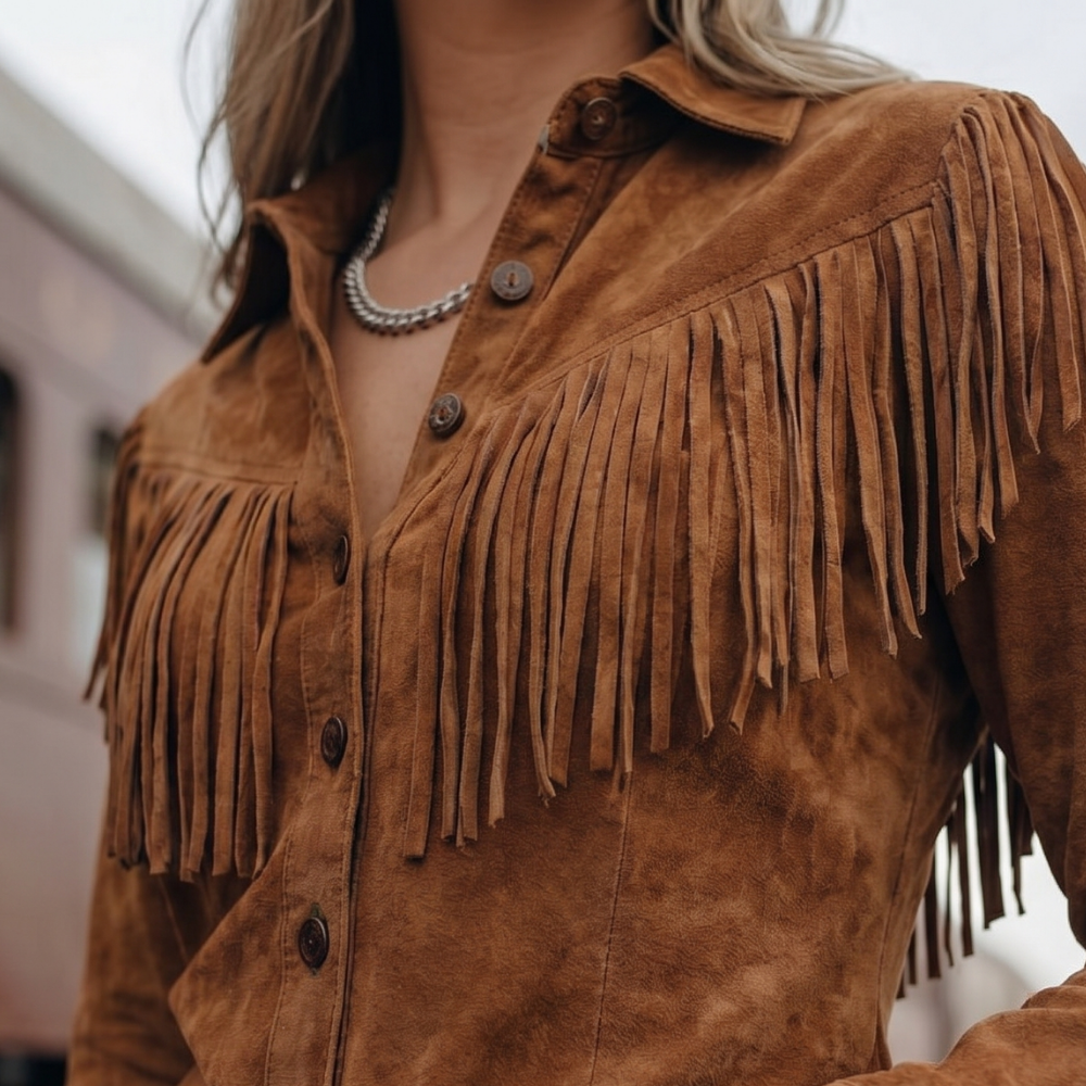 Carys shirt jacket collar detail