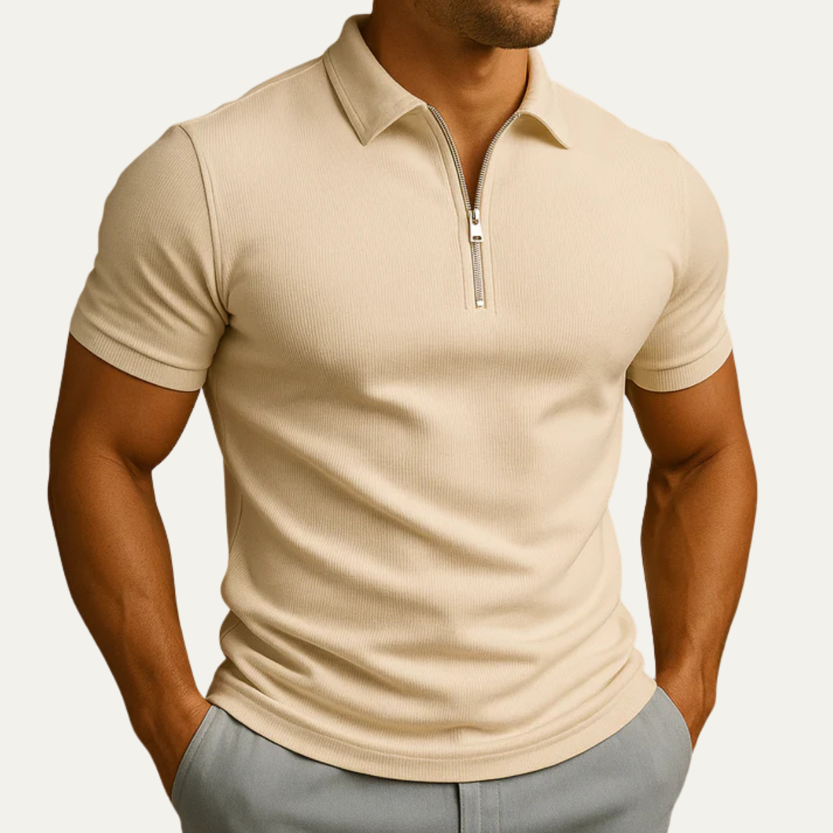 Corbin zip polo Khaki