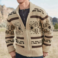 Marlon | Button Up Jacquard Knit Shawl Collar Cardigan