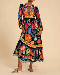 Tamsin floral maxi dress in Black