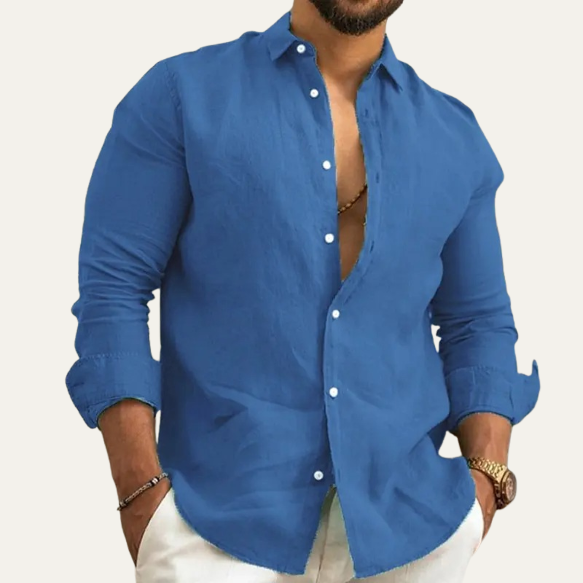 Wesley | Relaxed Cotton Linen Button-Up Summer Shirt