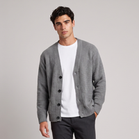 Fairfax | Men's Oversized Cardigan Grey Cable Knit Button Up