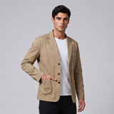 Gresham | Men's Casual Blazer Beige Cotton Button Up