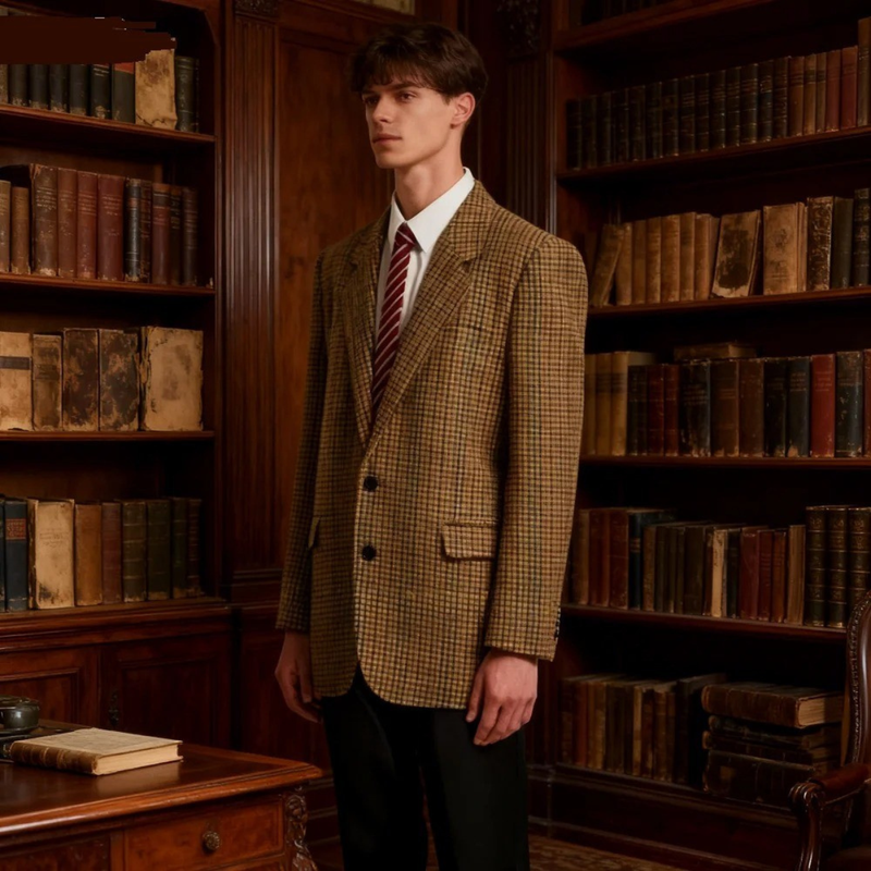 Lucas | Notch Lapel Houndstooth Slim Fit Blazer