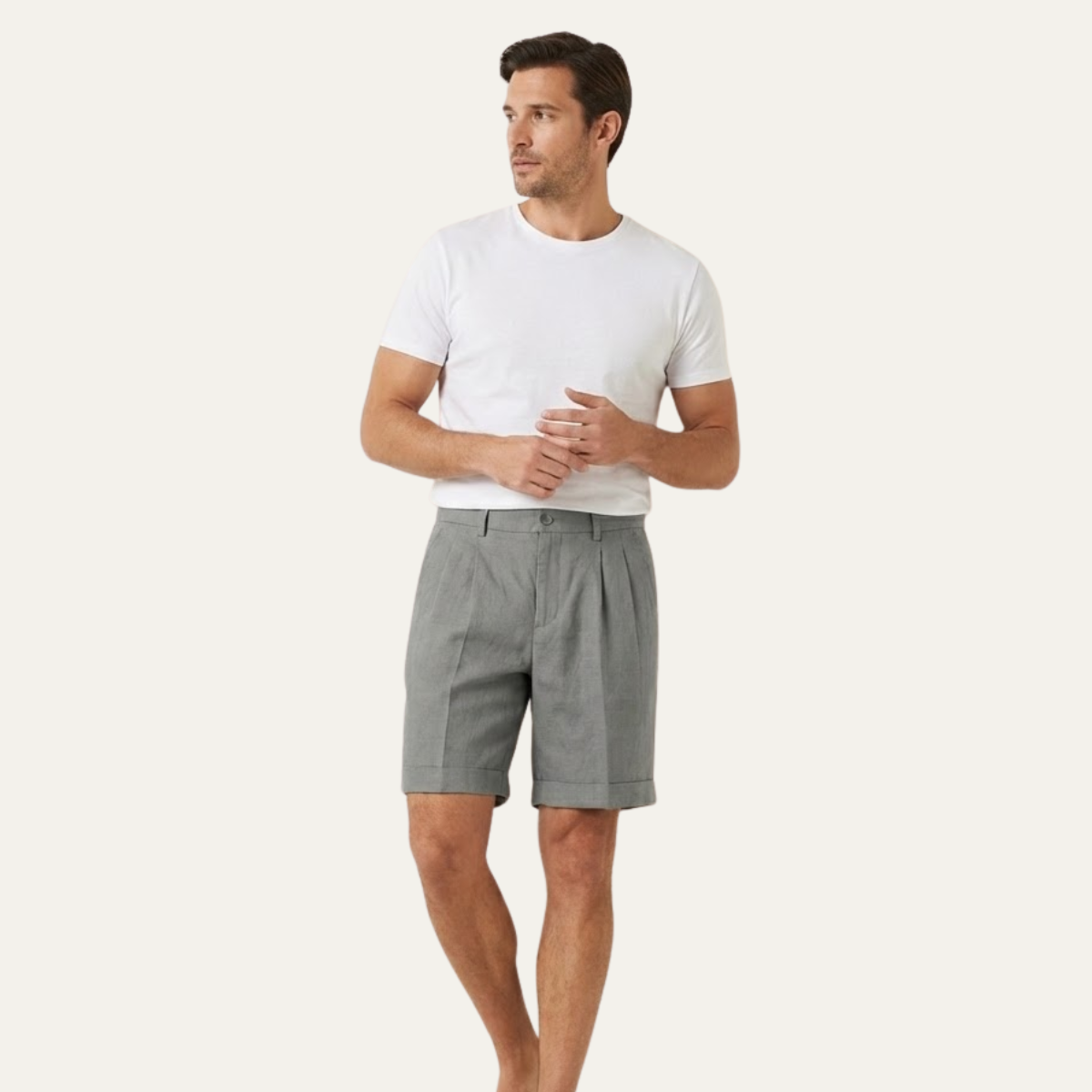 Frank | Lightweight Folded Hem Linen Shorts