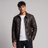 Merrick | Zip Up Leather Look Biker Jacket