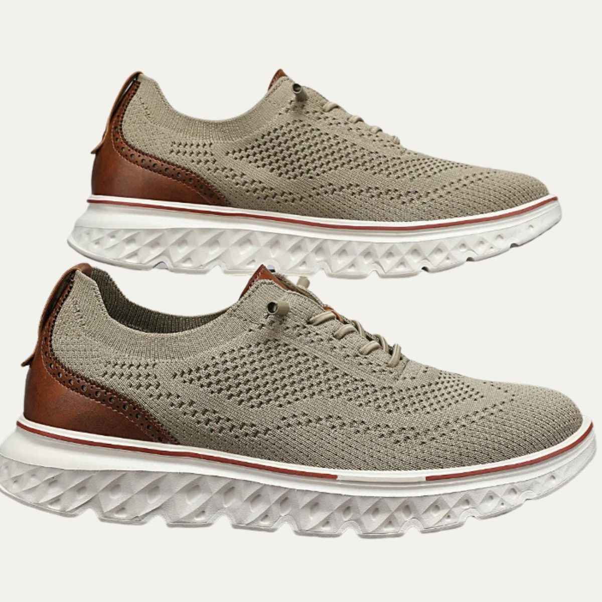 Caldwell knit lace up sneakers in Khaki